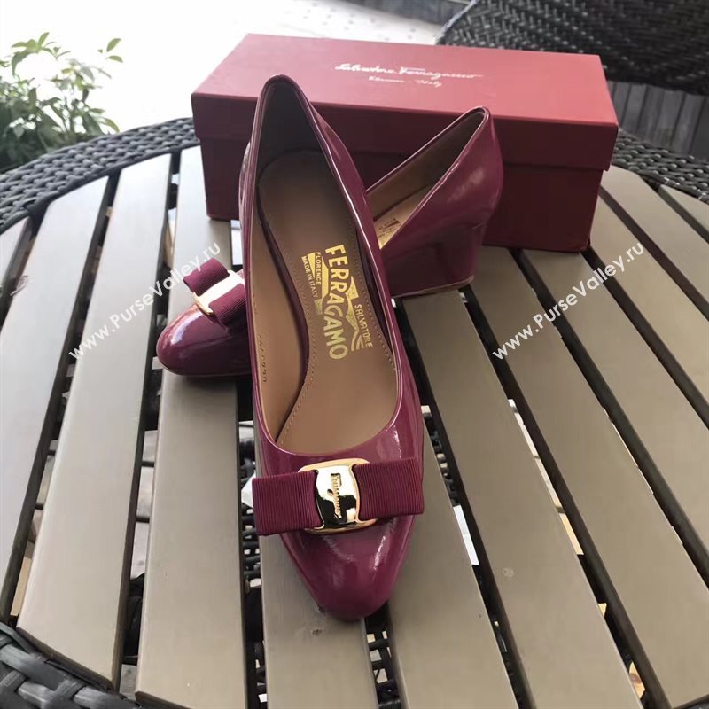 Ferragamo 6cm heels wine sandals shoes 4308