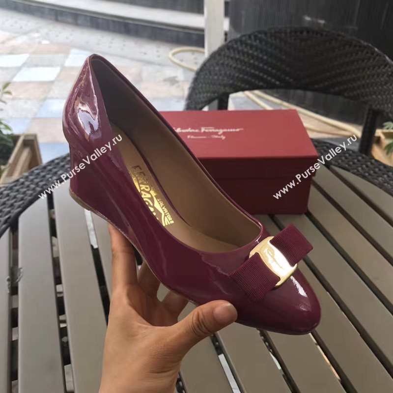 Ferragamo 6cm heels wine sandals shoes 4308
