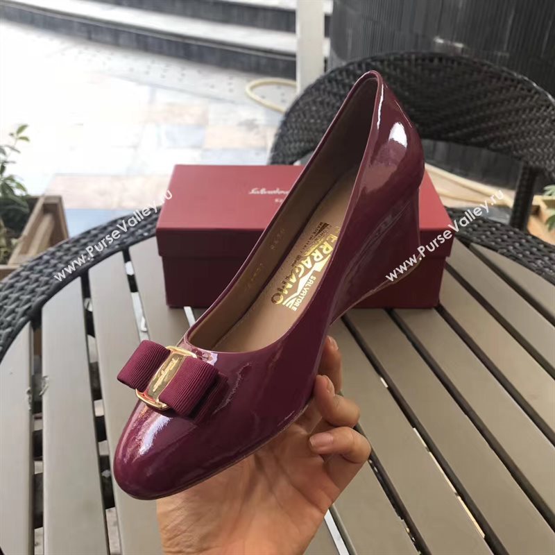 Ferragamo 6cm heels wine sandals shoes 4308