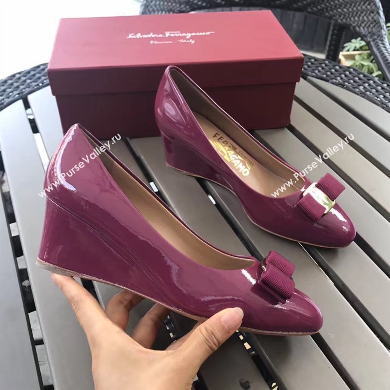 Ferragamo 6cm heels wine sandals shoes 4308