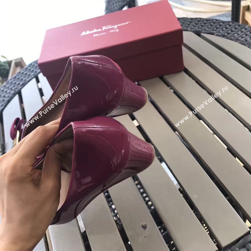 Ferragamo 6cm heels wine sandals shoes 4308