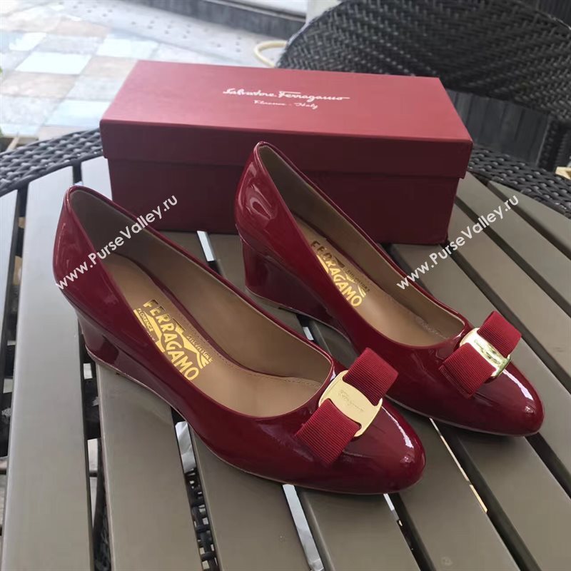 Ferragamo 6cm heels red sandals shoes 4309