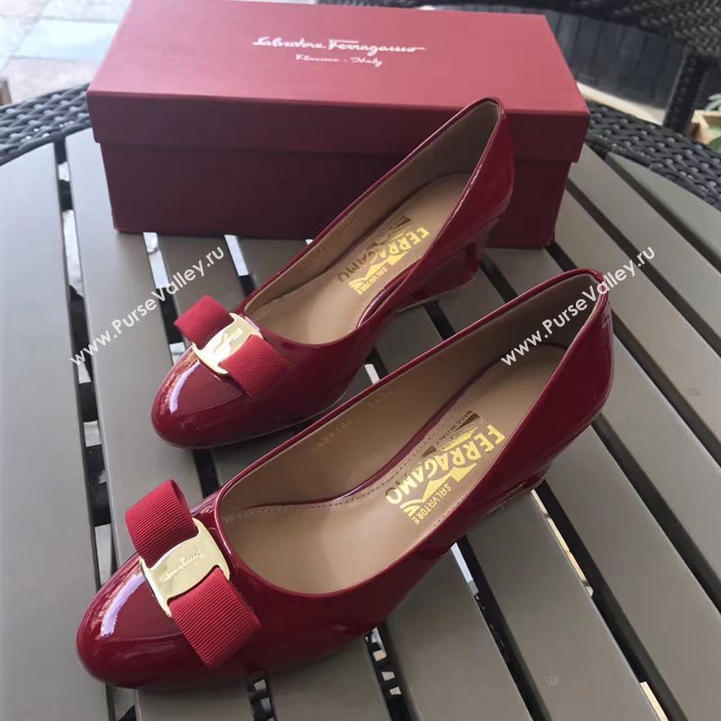 Ferragamo 6cm heels red sandals shoes 4309