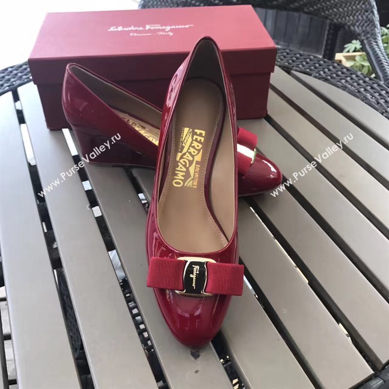 Ferragamo 6cm heels red sandals shoes 4309