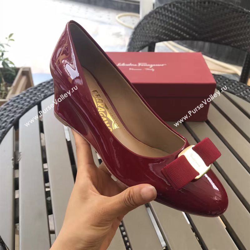 Ferragamo 6cm heels red sandals shoes 4309