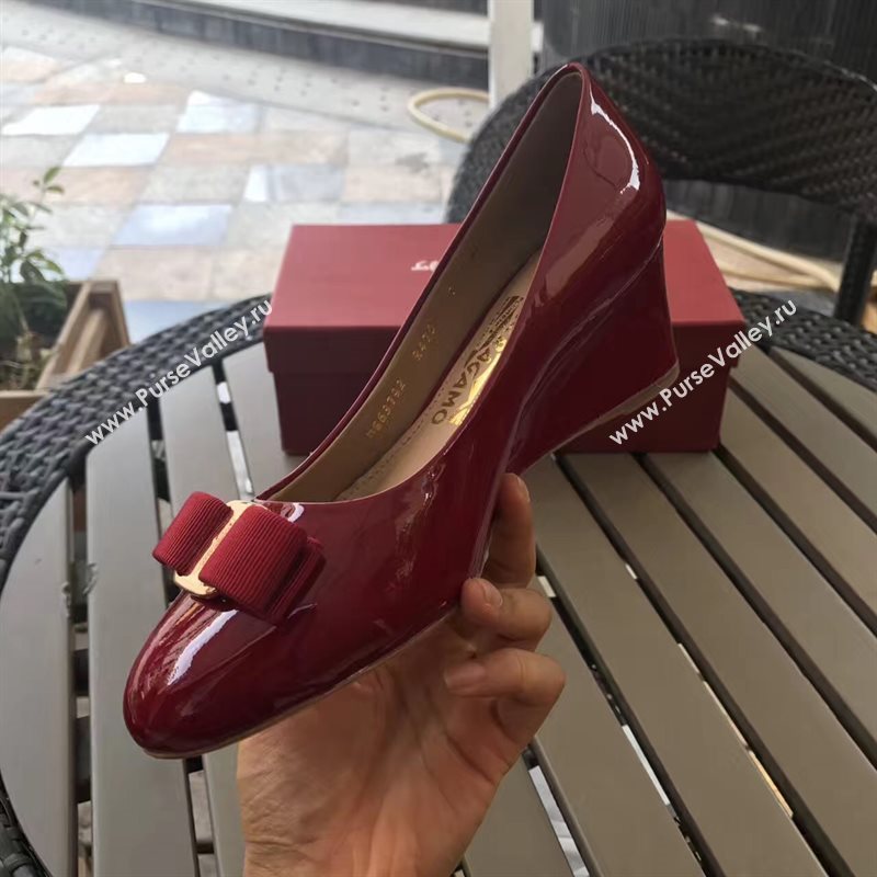 Ferragamo 6cm heels red sandals shoes 4309