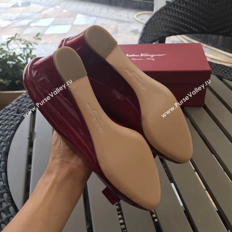 Ferragamo 6cm heels red sandals shoes 4309
