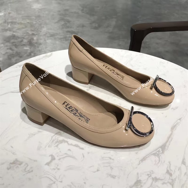 Ferragamo 4cm heels nude sandals shoes 4311