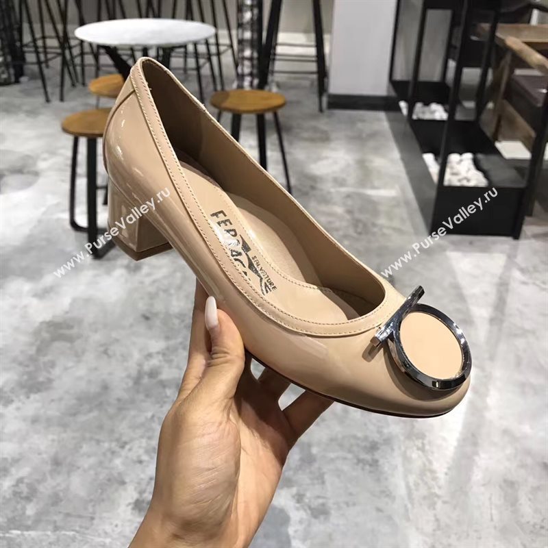 Ferragamo 4cm heels nude sandals shoes 4311