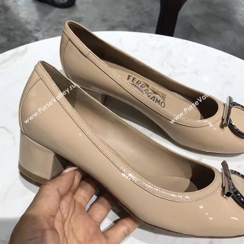 Ferragamo 4cm heels nude sandals shoes 4311