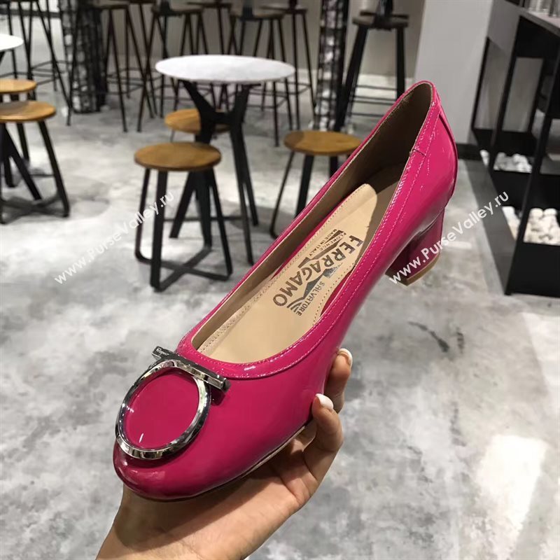 Ferragamo 4cm heels sandals red rose shoes 4312