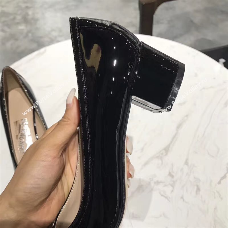 Ferragamo 4cm heels sandals black paint shoes 4313