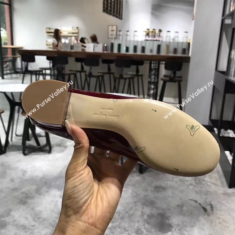 Ferragamo 4cm heels sandals wine paint shoes 4314