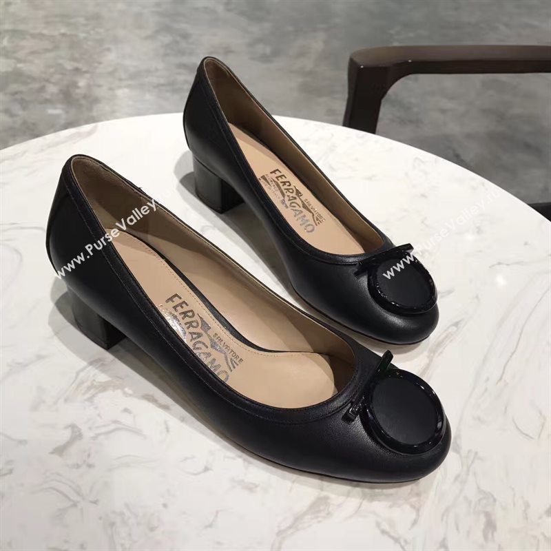 Ferragamo 4cm heels black sandals shoes 4316