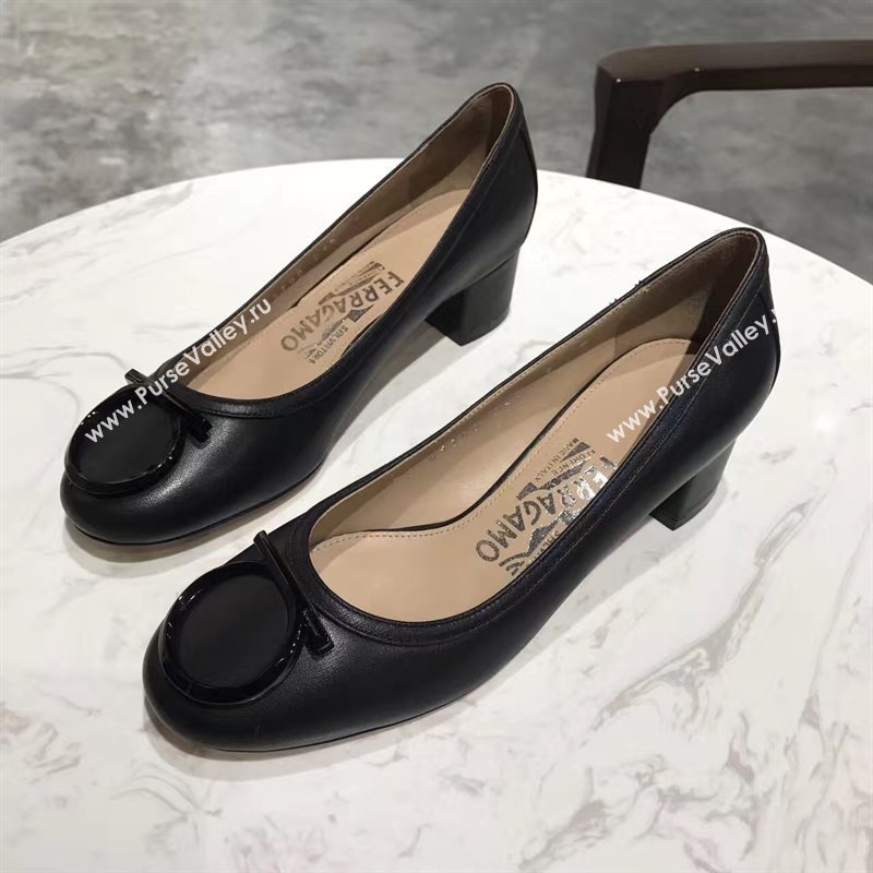 Ferragamo 4cm heels black sandals shoes 4316