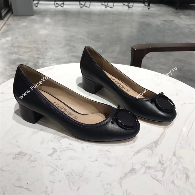 Ferragamo 4cm heels black sandals shoes 4316