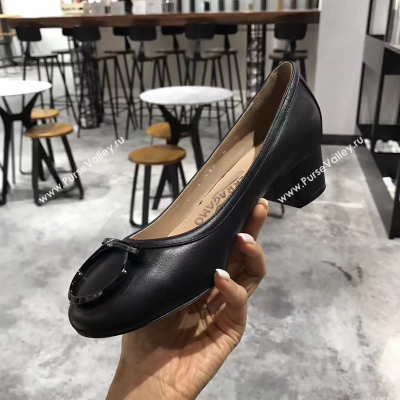 Ferragamo 4cm heels black sandals shoes 4316