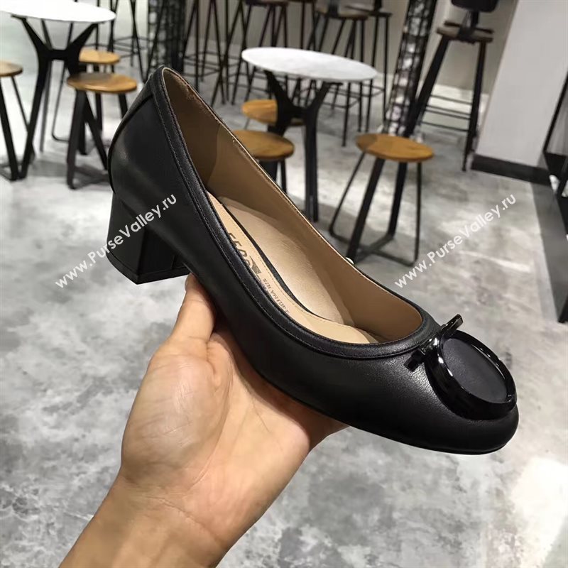 Ferragamo 4cm heels black sandals shoes 4316