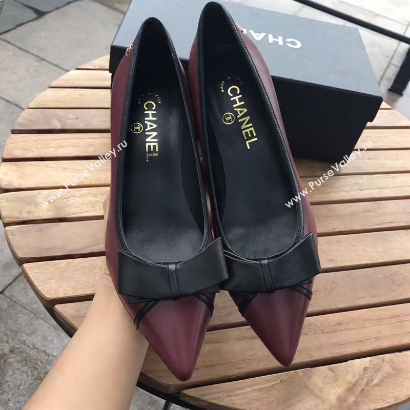 Chanel 4.5cm heels wine sandals Shoes 4318
