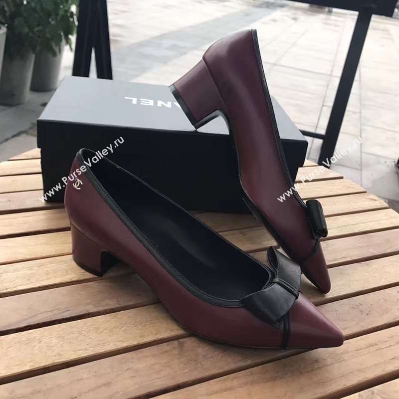 Chanel 4.5cm heels wine sandals Shoes 4318