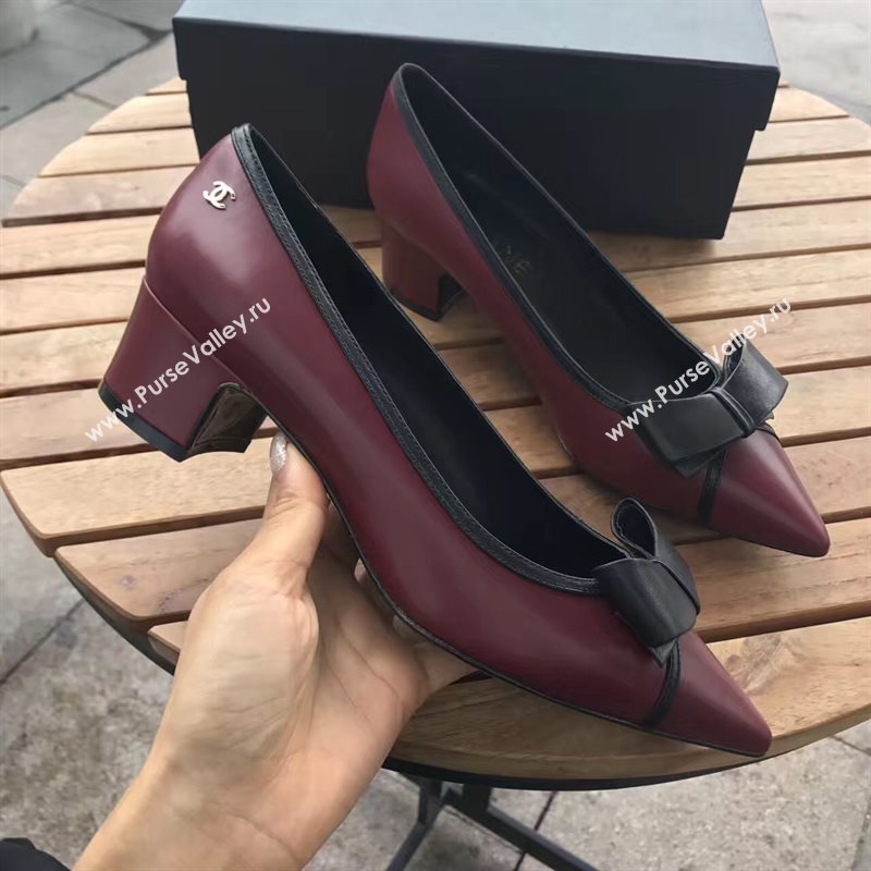 Chanel 4.5cm heels wine sandals Shoes 4318