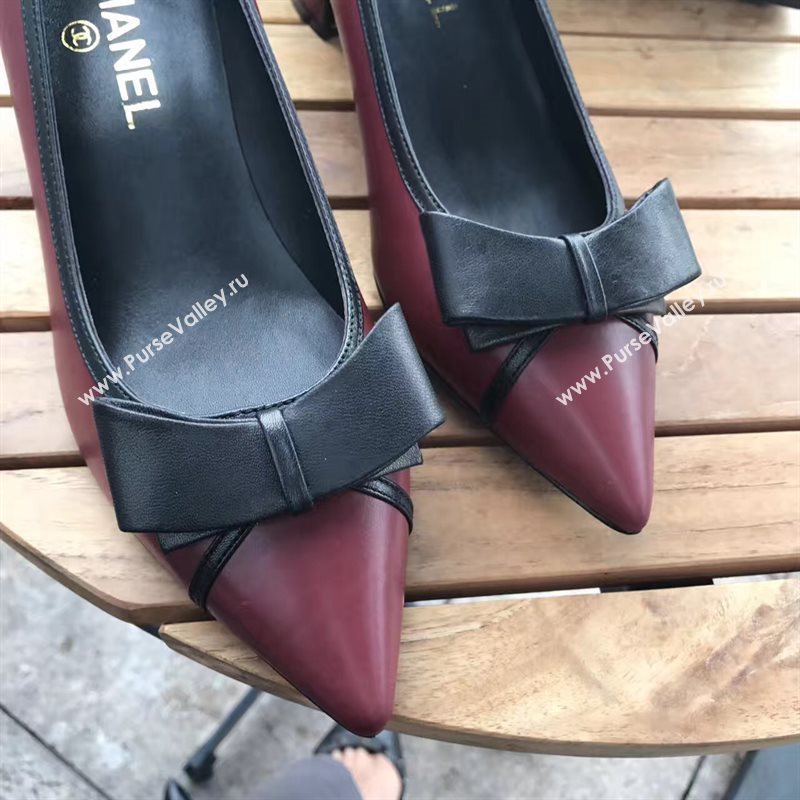 Chanel 4.5cm heels wine sandals Shoes 4318