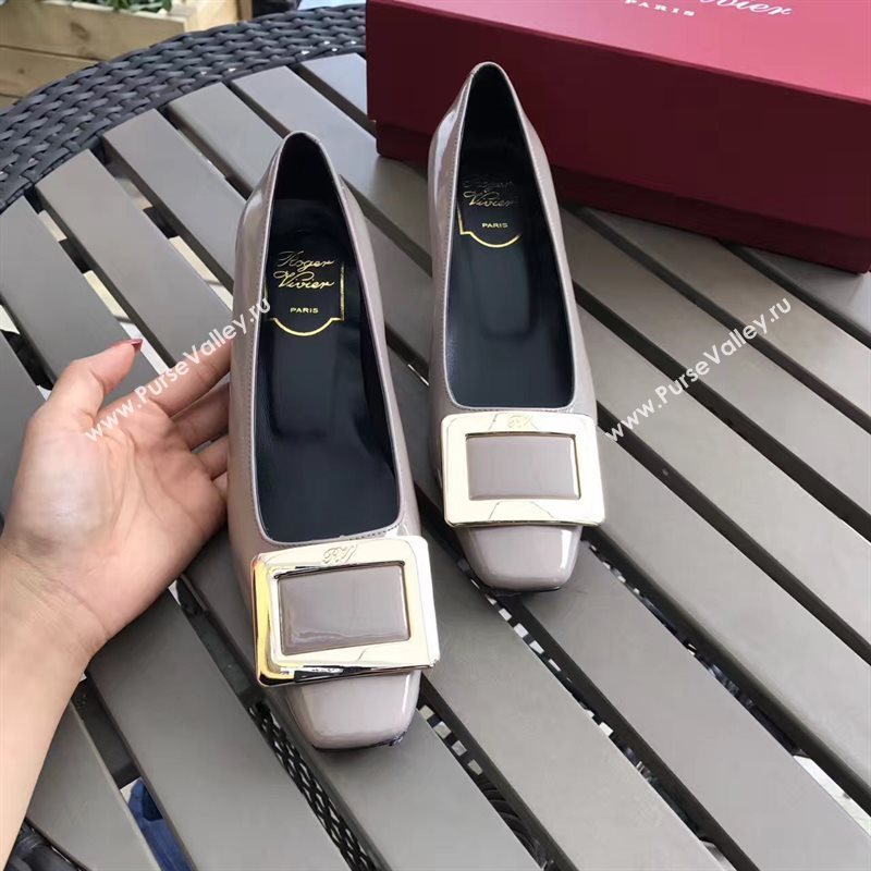 Roger Vivier RV 4.5cm heels gray sandals shoes 4320