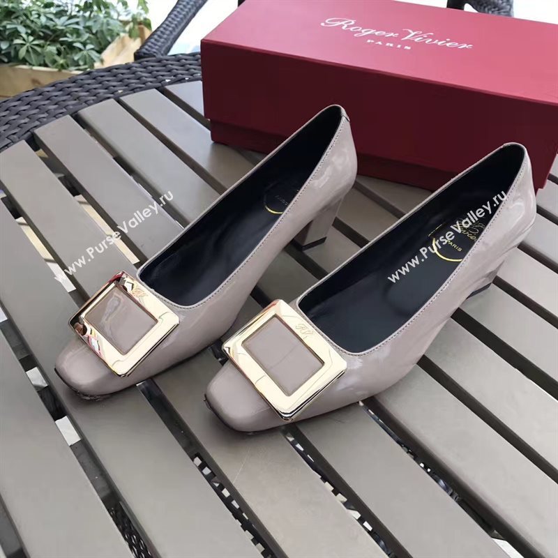 Roger Vivier RV 4.5cm heels gray sandals shoes 4320