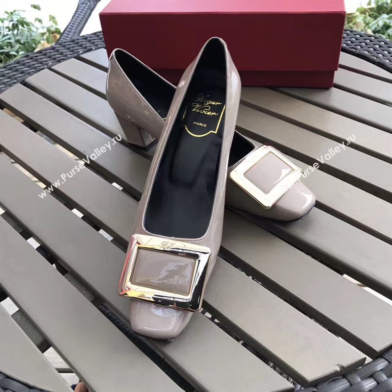 Roger Vivier RV 4.5cm heels gray sandals shoes 4320