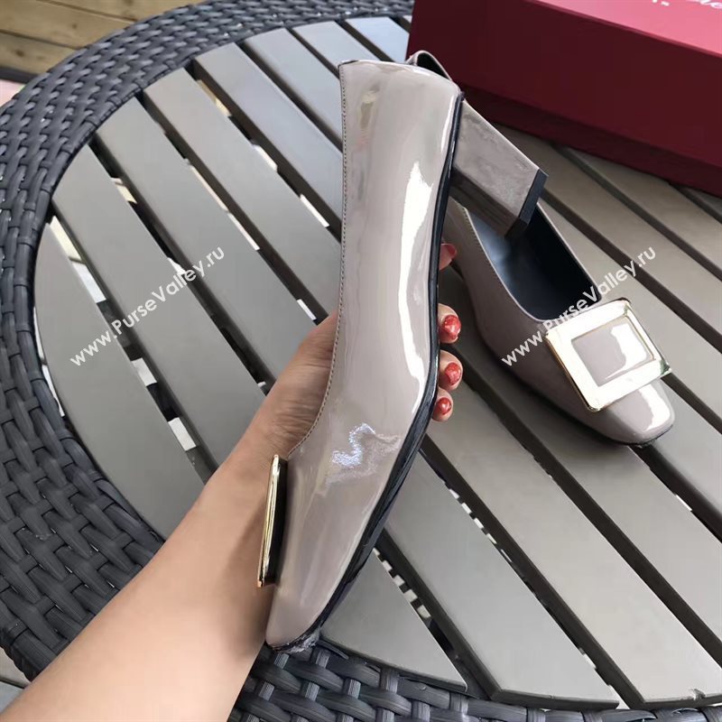 Roger Vivier RV 4.5cm heels gray sandals shoes 4320