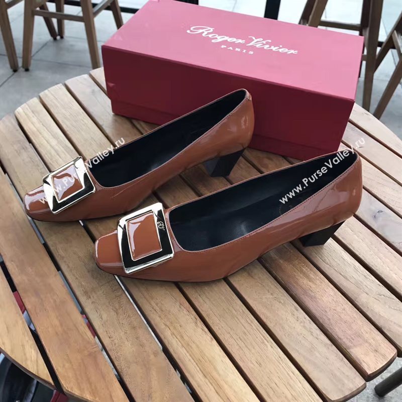 Roger Vivier RV 4.5cm heels tan sandals shoes 4321