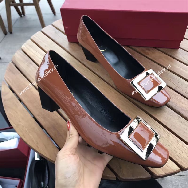 Roger Vivier RV 4.5cm heels tan sandals shoes 4321