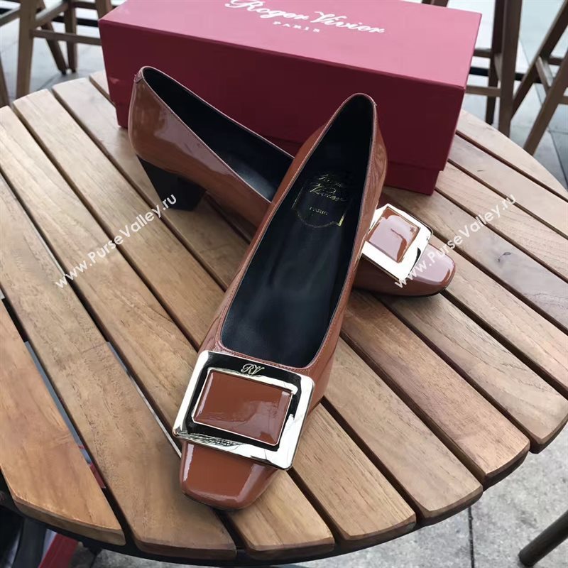 Roger Vivier RV 4.5cm heels tan sandals shoes 4321
