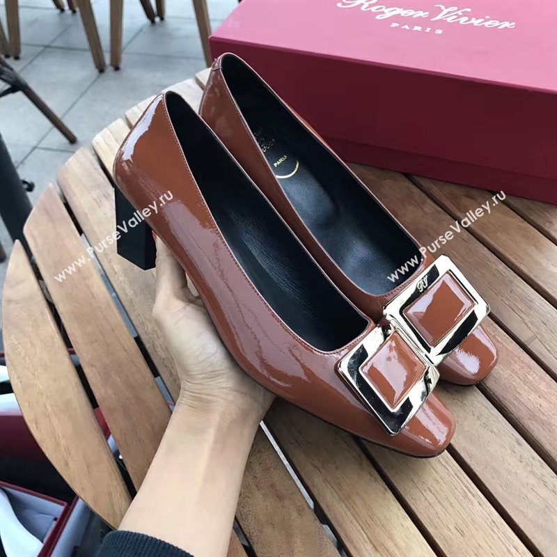 Roger Vivier RV 4.5cm heels tan sandals shoes 4321