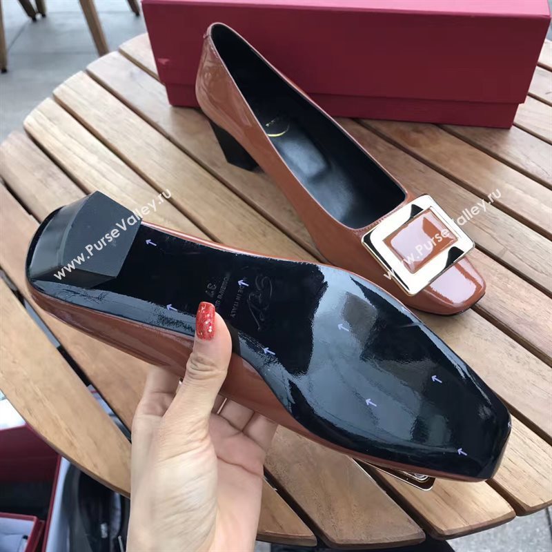 Roger Vivier RV 4.5cm heels tan sandals shoes 4321