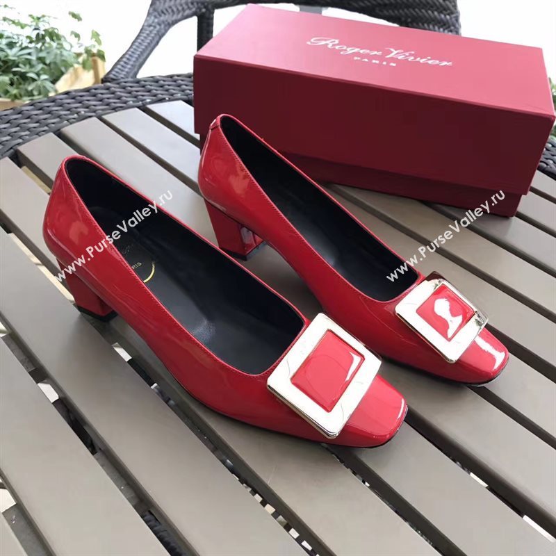 Roger Vivier RV 4.5cm heels red sandals shoes 4322