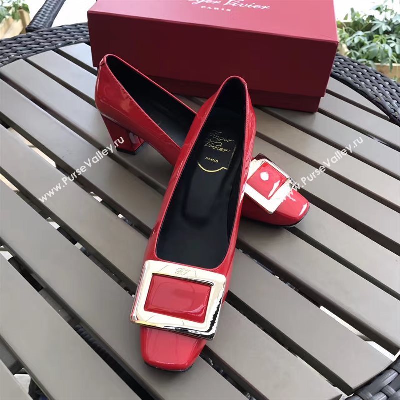 Roger Vivier RV 4.5cm heels red sandals shoes 4322