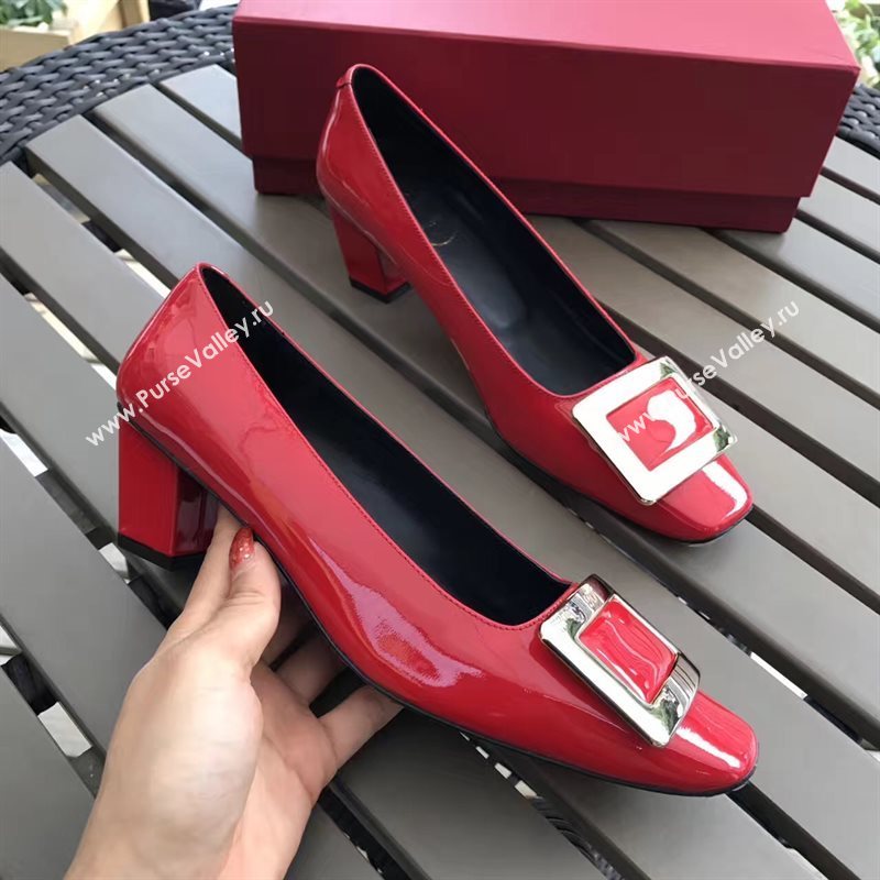 Roger Vivier RV 4.5cm heels red sandals shoes 4322