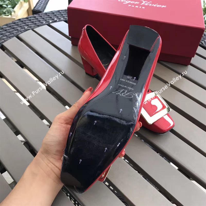 Roger Vivier RV 4.5cm heels red sandals shoes 4322