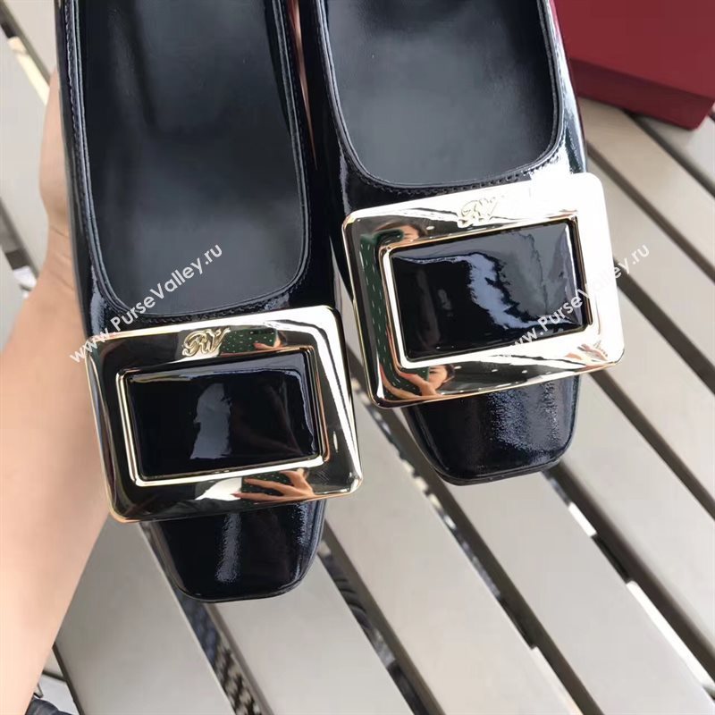 Roger Vivier RV 4.5cm heels black sandals shoes 4323