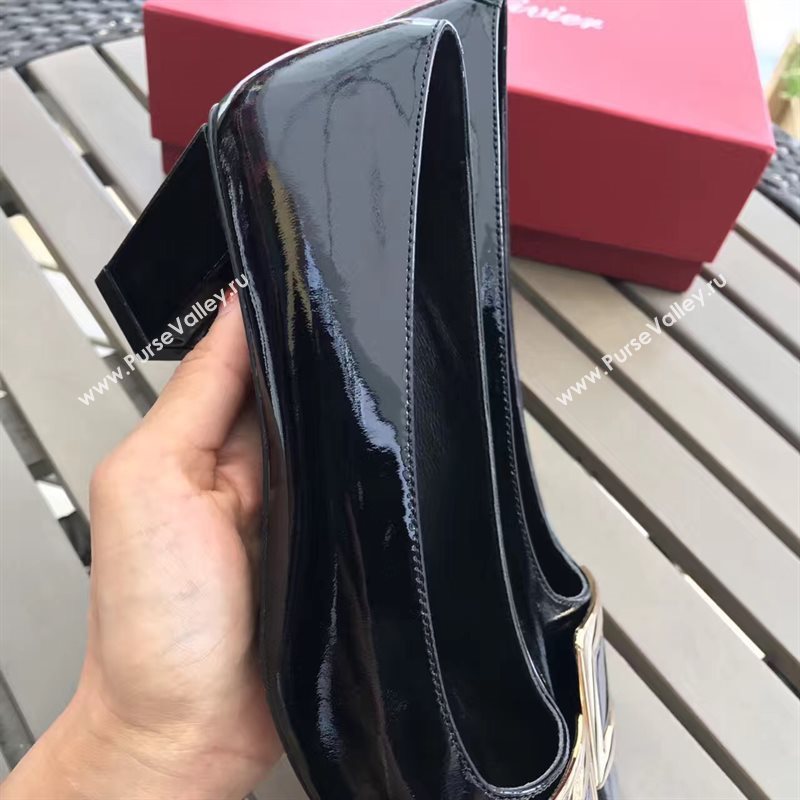 Roger Vivier RV 4.5cm heels black sandals shoes 4323