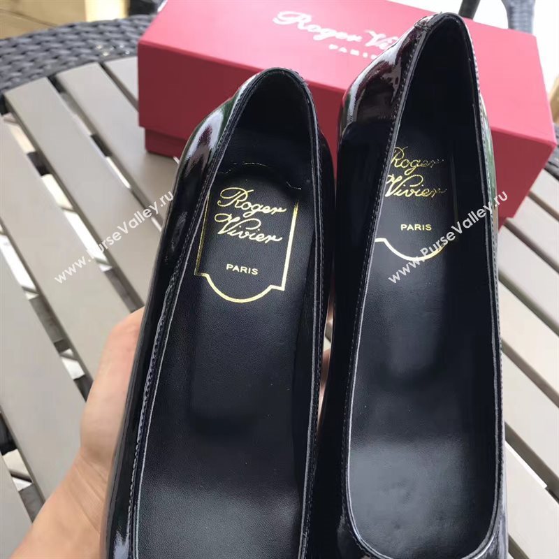 Roger Vivier RV 4.5cm heels black sandals shoes 4323