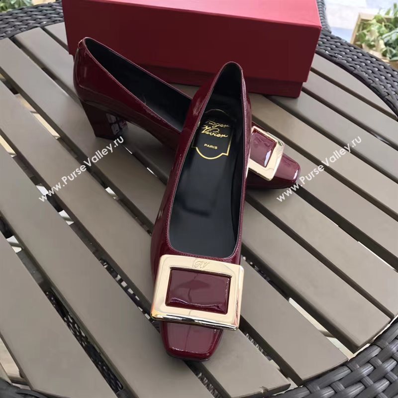 Roger Vivier RV 4.5cm heels wine sandals shoes 4324