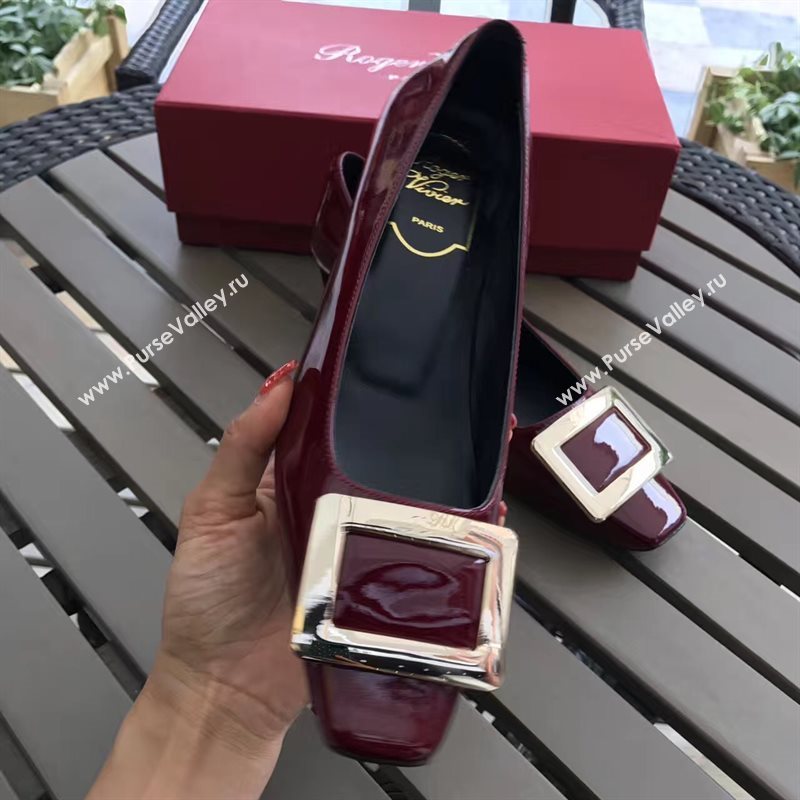Roger Vivier RV 4.5cm heels wine sandals shoes 4324