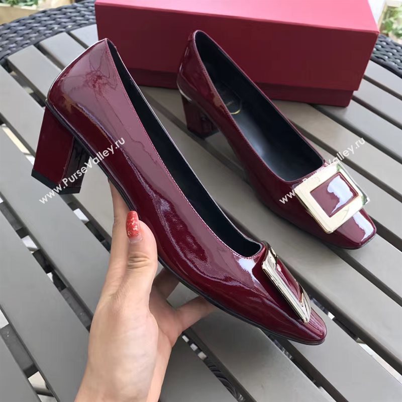 Roger Vivier RV 4.5cm heels wine sandals shoes 4324