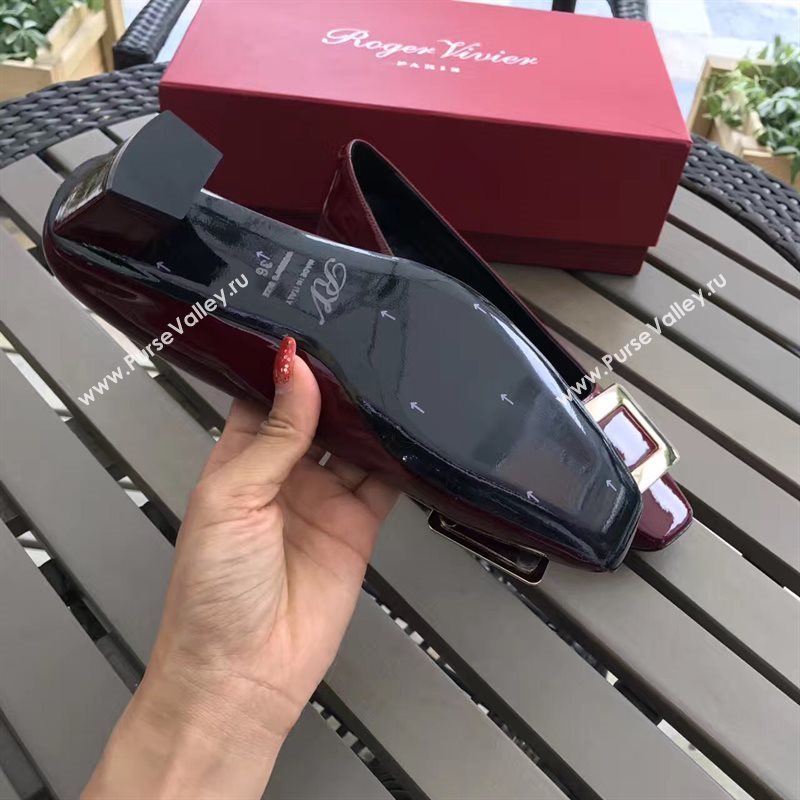 Roger Vivier RV 4.5cm heels wine sandals shoes 4324