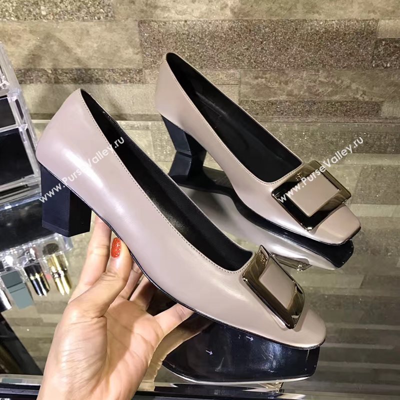 Roger Vivier RV 4.5cm heels cream sandals shoes 4325
