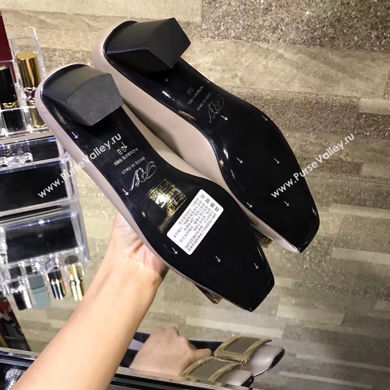 Roger Vivier RV 4.5cm heels cream sandals shoes 4325