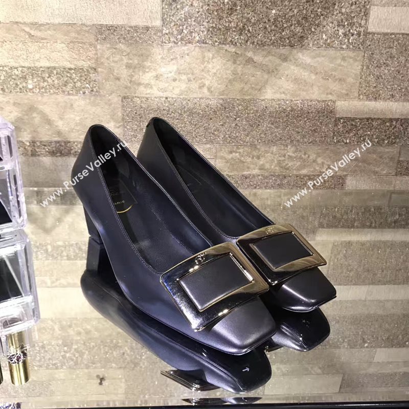 Roger Vivier RV 4.5cm heels black sandals shoes 4326