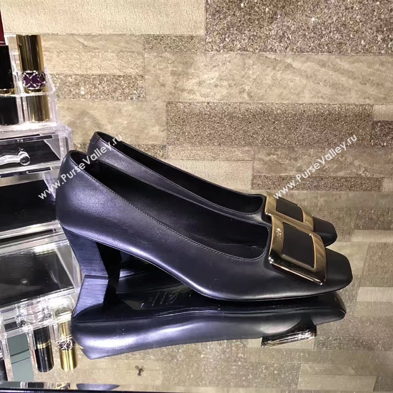 Roger Vivier RV 4.5cm heels black sandals shoes 4326